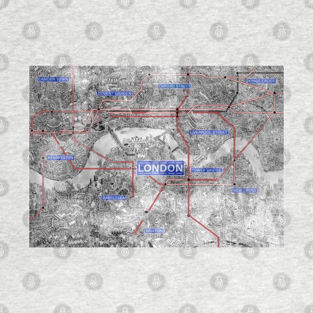 London underground map drawing art by ol1ie